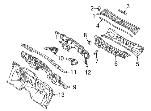 2020 Infiniti QX80 Cowl Diagram
