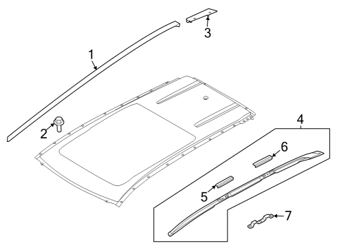 2023 Infiniti QX60 Exterior Trim - Roof Diagram