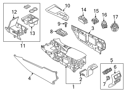 2022 Infiniti QX50 Center Console Diagram 1