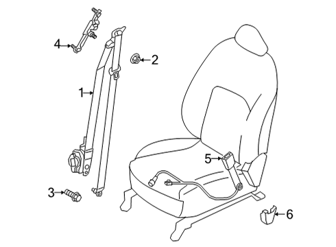 2023 Infiniti QX55 Front Seat Belts Diagram