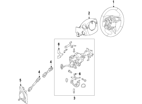 2020 Infiniti Q50 Steering Column & Wheel, Steering Gear & Linkage Diagram 1