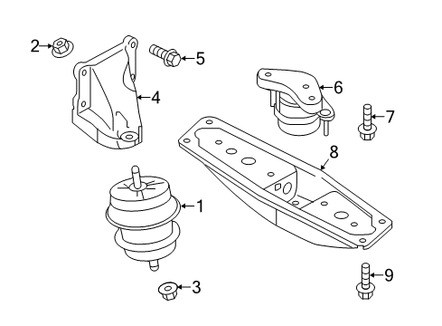 2021 Infiniti Q60 BRCKT Eng Mt RH Diagram for 11232-4HK0B