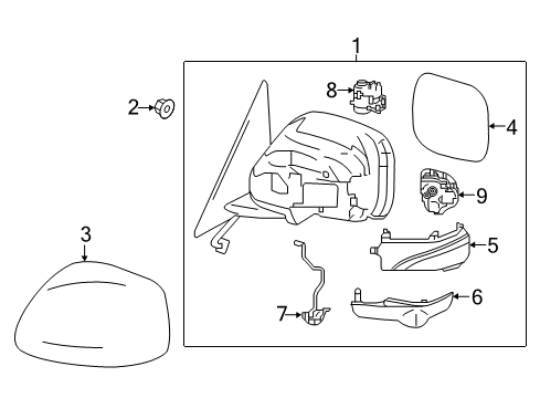 2024 Infiniti QX80 Outside Mirrors Diagram