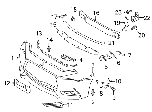 2022 Infiniti Q60 Bumper & Components - Front Diagram