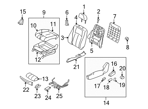 Trim Assy-Front Seat Cushion Diagram for 87370-JU04C