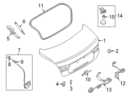 2021 Infiniti Q50 Trunk Lid & Components Diagram