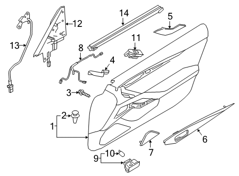 2022 Infiniti Q60 Interior Trim - Door Diagram