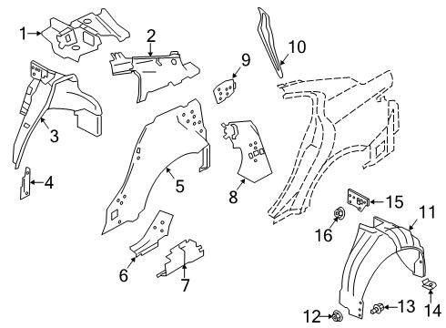 2023 Infiniti Q50 Inner Structure - Quarter Panel Diagram