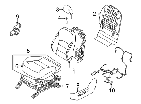 Infiniti 87360-5VH5E TRIM & PAD ASSY-CUSHION,FRONT SEAT LH 87360-5VH5E Infiniti TRIM & PAD ASSY-CUSHION,FRONT SEAT LH