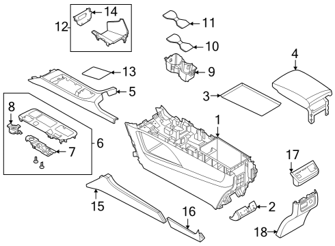 96510-6SA3B Infiniti POCKET ASSY-CONSOLE,CENTER
