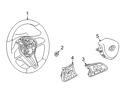 Infiniti 48430-9JM1A WHEEL ASSY-STEERING W/O PAD 48430-9JM1A Infiniti WHEEL ASSY-STEERING W/O PAD