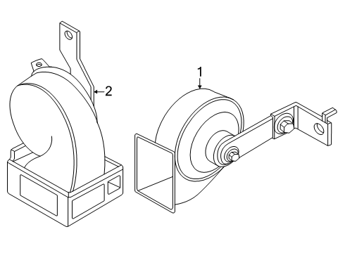 HORN ASSY-ELECTRIC HIGH Diagram for 25610-7JA0A