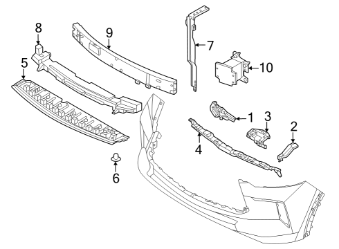 RETAINER-FRT BUMPR Upper Diagram for 62240-6SA0A