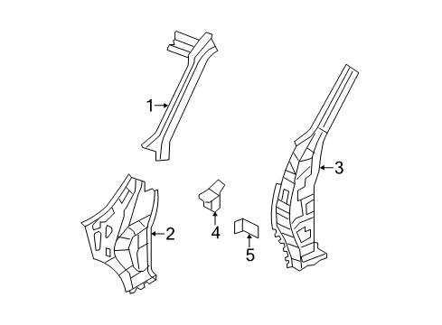 PILLAR-FRONT,INNER UPPER LH Diagram for 76231-6JL1A