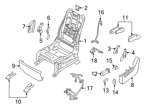 Front Seat Harness Diagram for 87069-6JE1A