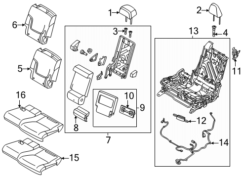 ARMREST ASSY-REAR SEAT Diagram for 88700-7JA2A