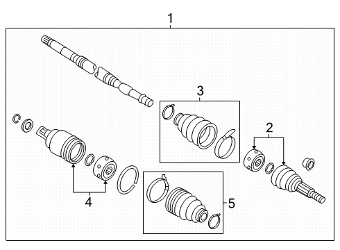 SHAFT ASSY-FRONT DRIVE,RH Diagram for 39100-7JA0A