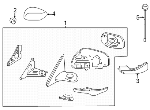 Door Mirror Assembly Left Hand Diagram for 96302-9JM0A