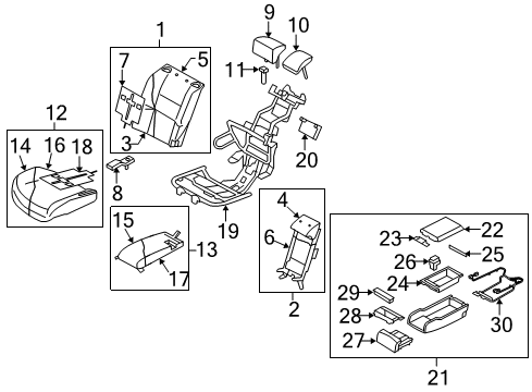 Heater Unit Assembly-Rear Seat Cushion,R Diagram for 88385-EG67A