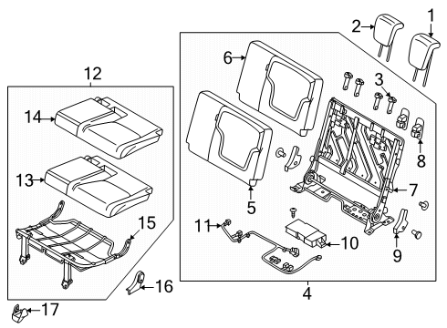 PAD ASSY-CUSHION 3RD SEAT LH Diagram for 89361-7JA0A