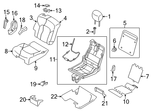 2nd Seat Cushion Trim Assembly Right Hand Diagram for H8320-1A73E