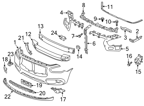 Cover-Bumper Bracket Diagram for 622A0-9NC1A