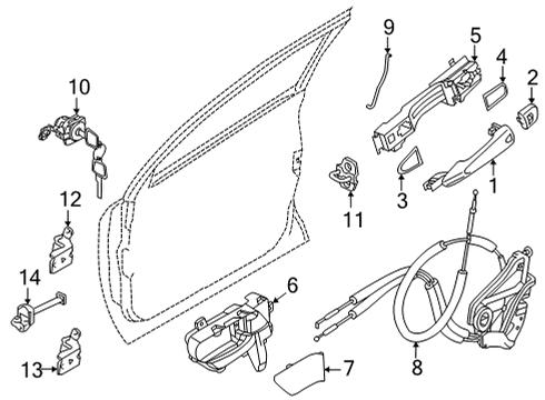 Striker Assy-Front Door Lock Diagram for 80570-6RR0A