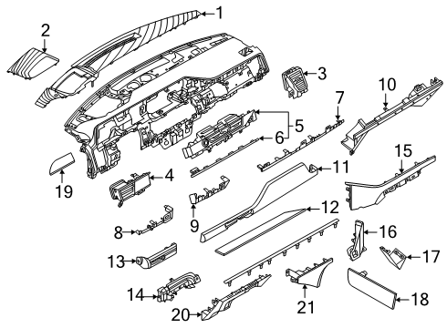 2025 Infiniti QX80 Cluster & Switches, Instrument Panel & Components Diagram 3