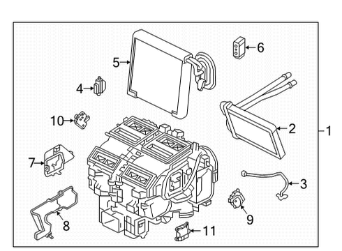 Evaporator Assy-Front Diagram for 27280-5NY0A