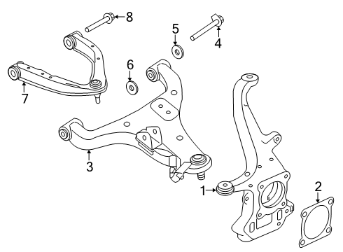 LINK COMPL-FRONT SUSPENSION, LOWER LH Diagram for 54501-7JA0A