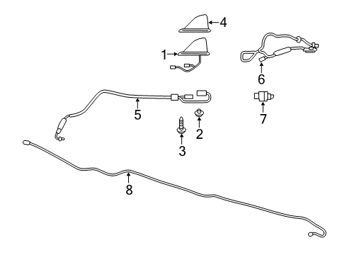 Antenna Assy-Roof Diagram for 28208-5NY0A