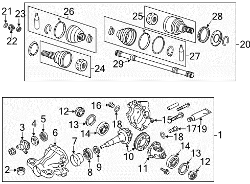 Dust Boot Kit-Repair,Rear Drive Shaft Diagram for C9GDA-03P2L
