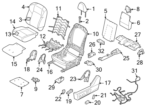 SWITCH ASSY-FRONT SEAT,LH Diagram for 87066-6RA1A