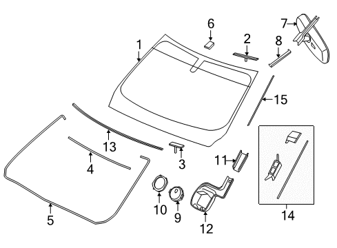 Inside Mirror Assembly Diagram for 96321-9DJ0A