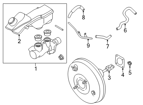 HOSE-BRAKE BOOSTER Diagram for 47474-5VG0A