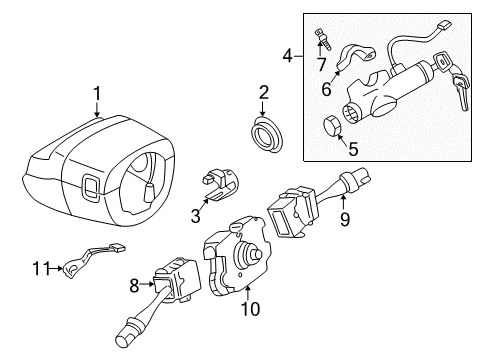 Steering Lock Set Diagram for 48700-6J388