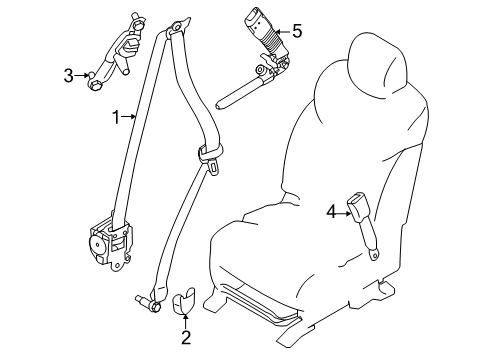 BELT ASSY-OUTER, PRETENSIONER FRONT LH Diagram for 86889-6JL0A