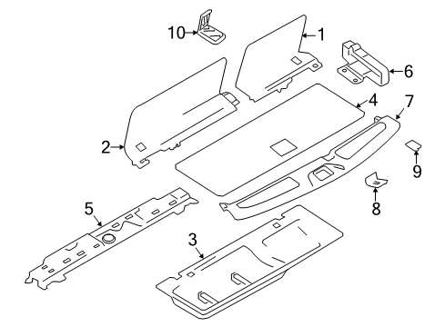 BOARD ASSY-LUGGAGE FLOOR,LH Diagram for 849B7-1LA4B