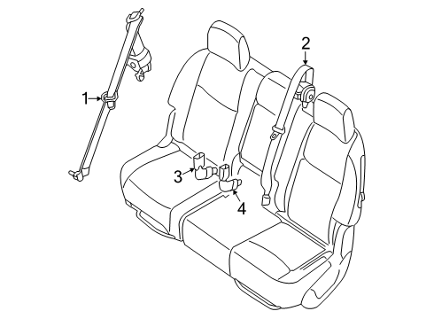 2025 Infiniti QX80 Second Row Seat Belts Diagram 2