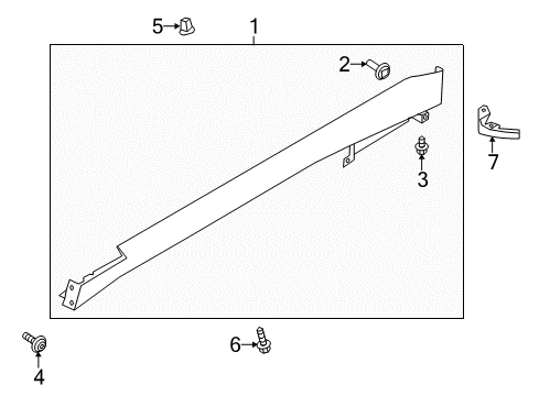 Sill Cover Assembly Right Hand Diagram for 76850-6HN1A