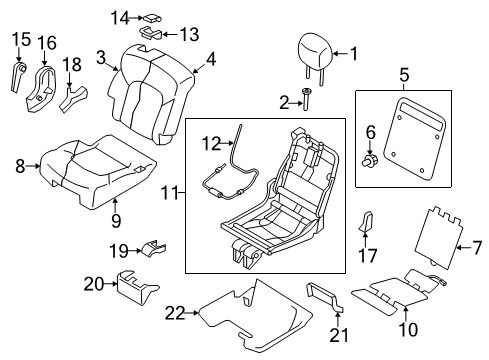 PAD ASSY-2ND SEAT CUSHION,RH Diagram for 88311-6JL0A