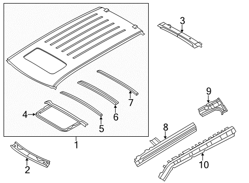 Rail-Side Roof,Inner RH Diagram for 76330-6JL0A