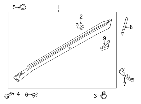 Body Side Sill Protector Right Hand Diagram for 76850-1A54A