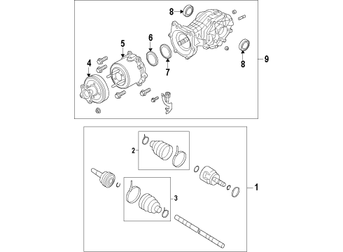 TRANSFER ASSY Diagram for 33100-3KA0C