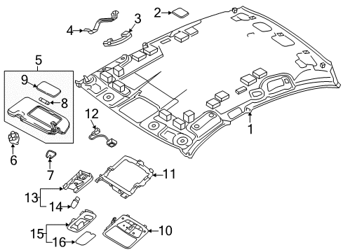 Map Lamp Assembly Diagram for 26430-6HN0B