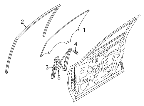 Glass Assy-Front Door Window,LH Diagram for 80301-5VS0A