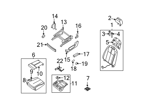 Trim Assembly - Front Seat Cu Diagram for 87370-JA03C