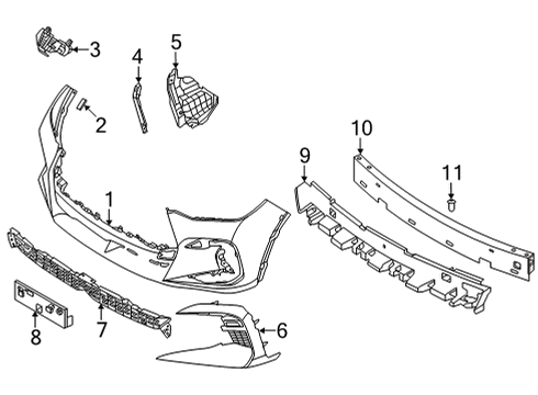 Front Bumper Fascia Kit Diagram for 62022-5VG0J