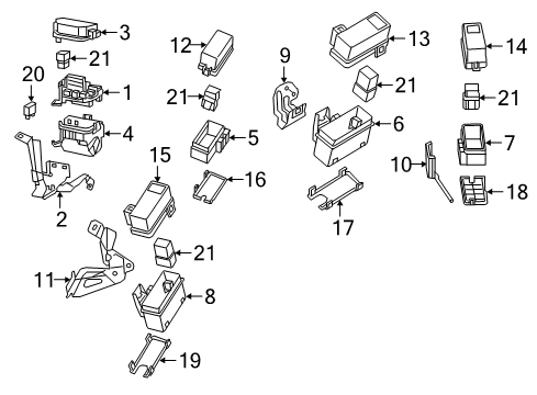 Relay Box Cover Diagram for 24382-6FL1B