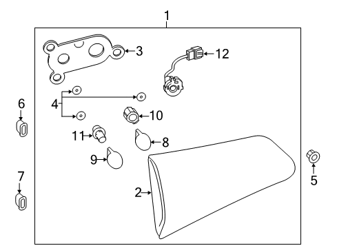 Packing-Rear Combination Lamp Diagram for 26553-6GW1C